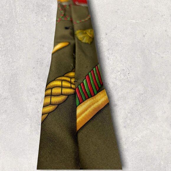 Hermes Paris Silk Necktie Red Equestrian Royal France Crest Emblem Designer - Picture 8 of 11